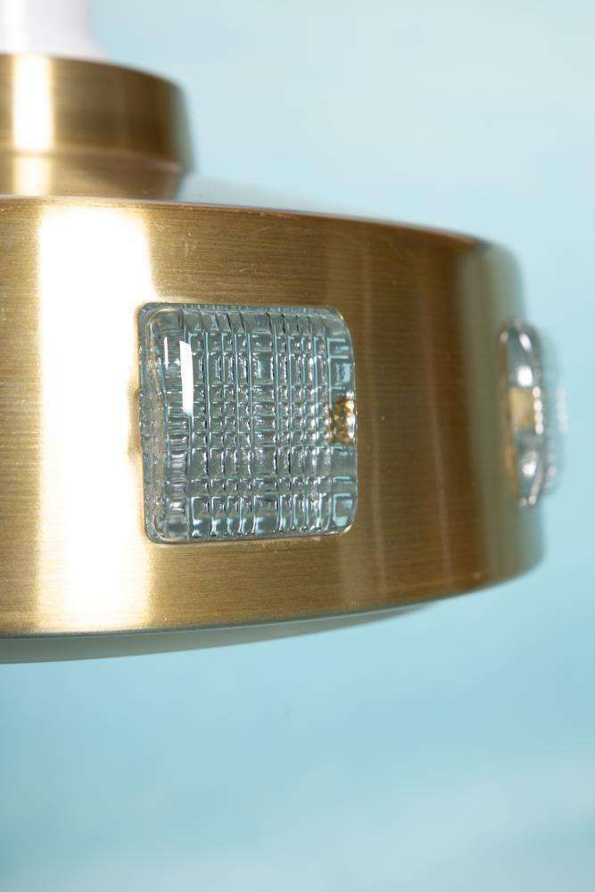 photo furniture Space Age Hanglamp Jaren 60/70, Glas Messing Retro Hanglamp