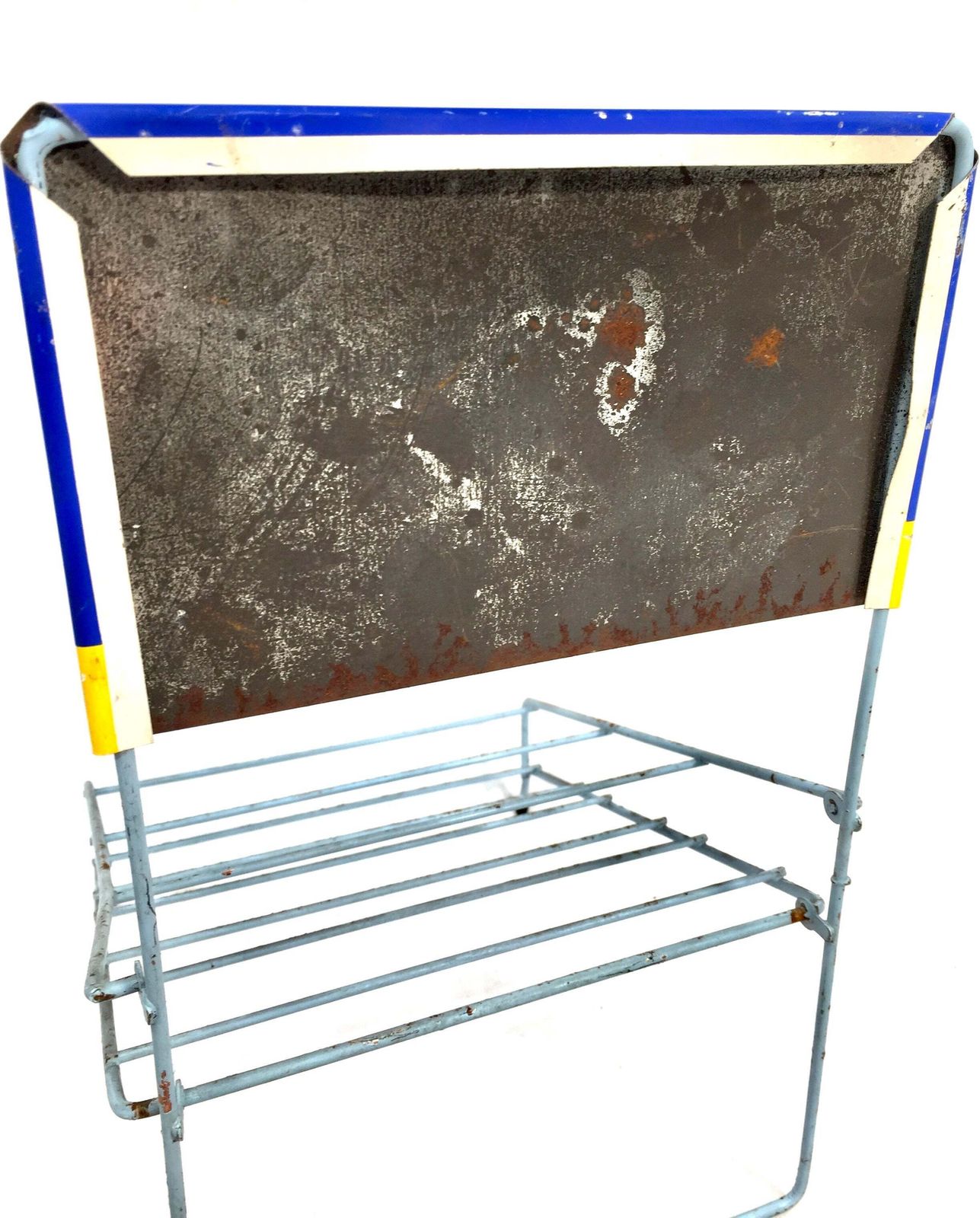 Antique Advertising Shop Counter Display Stand Meltonian Polish Metal Sign 1950s photo 75.0