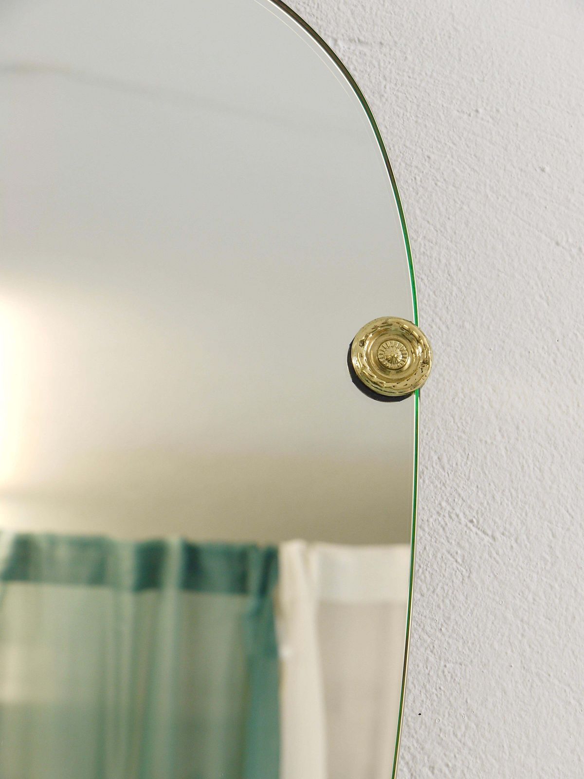 Home Decor Scultpural Brass Hand Mid Century Wall Mirror, Italy, 1950s photo