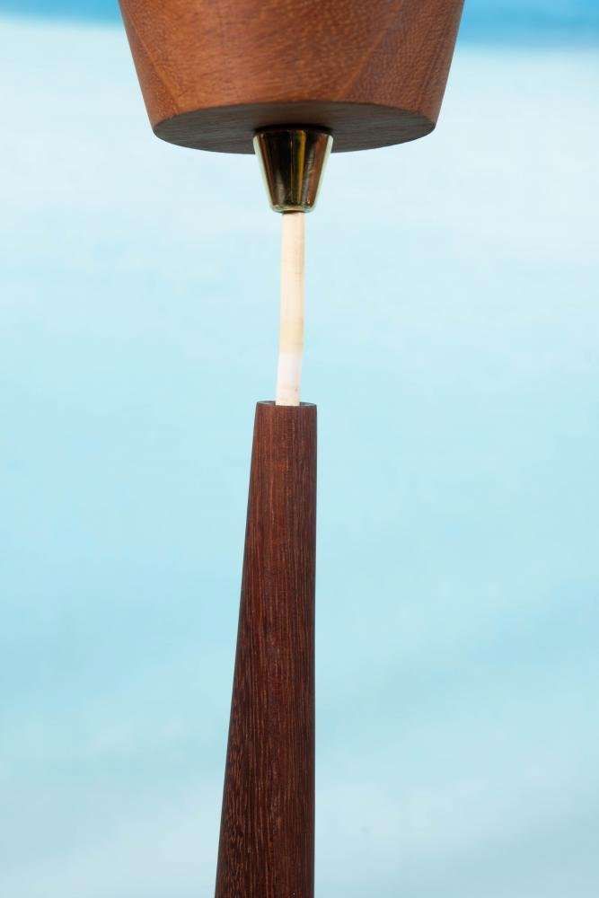 Vintage Chic Pendant Lamp From The 1960s, Teak, Glass, And Brass. photo 162.0