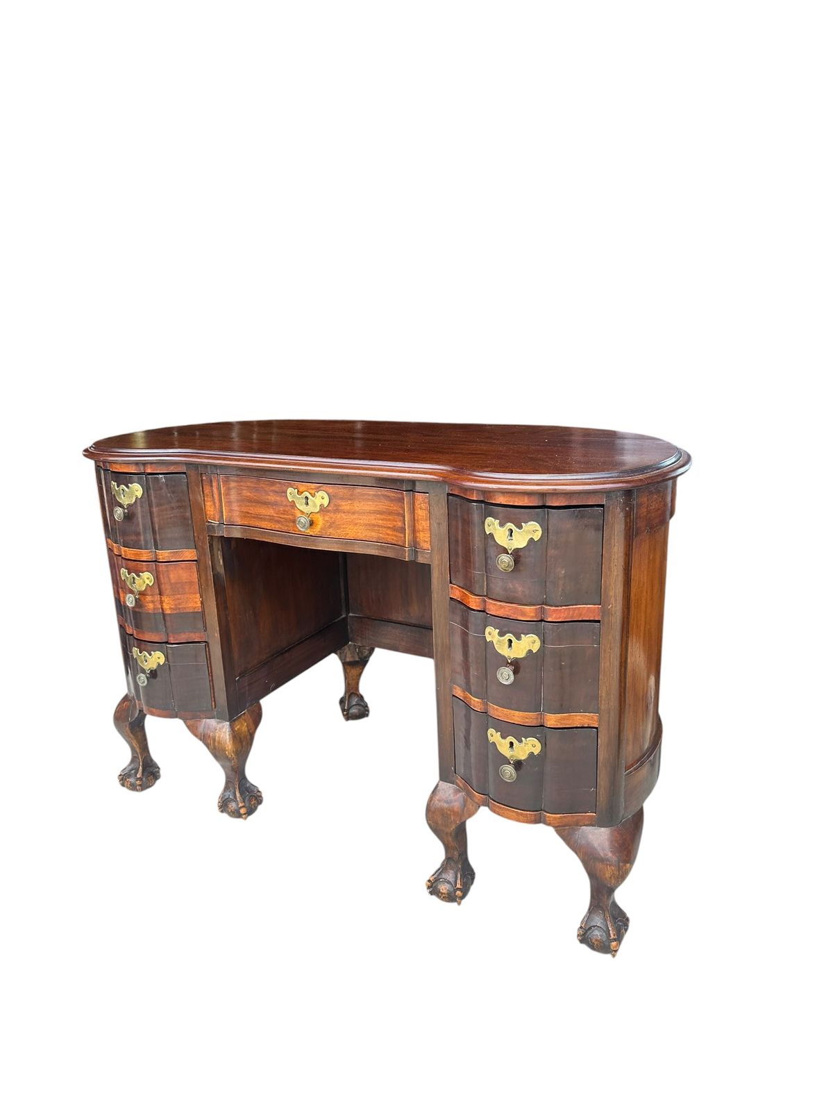 Antique Imbuia Serpentine Desk. photo furniture