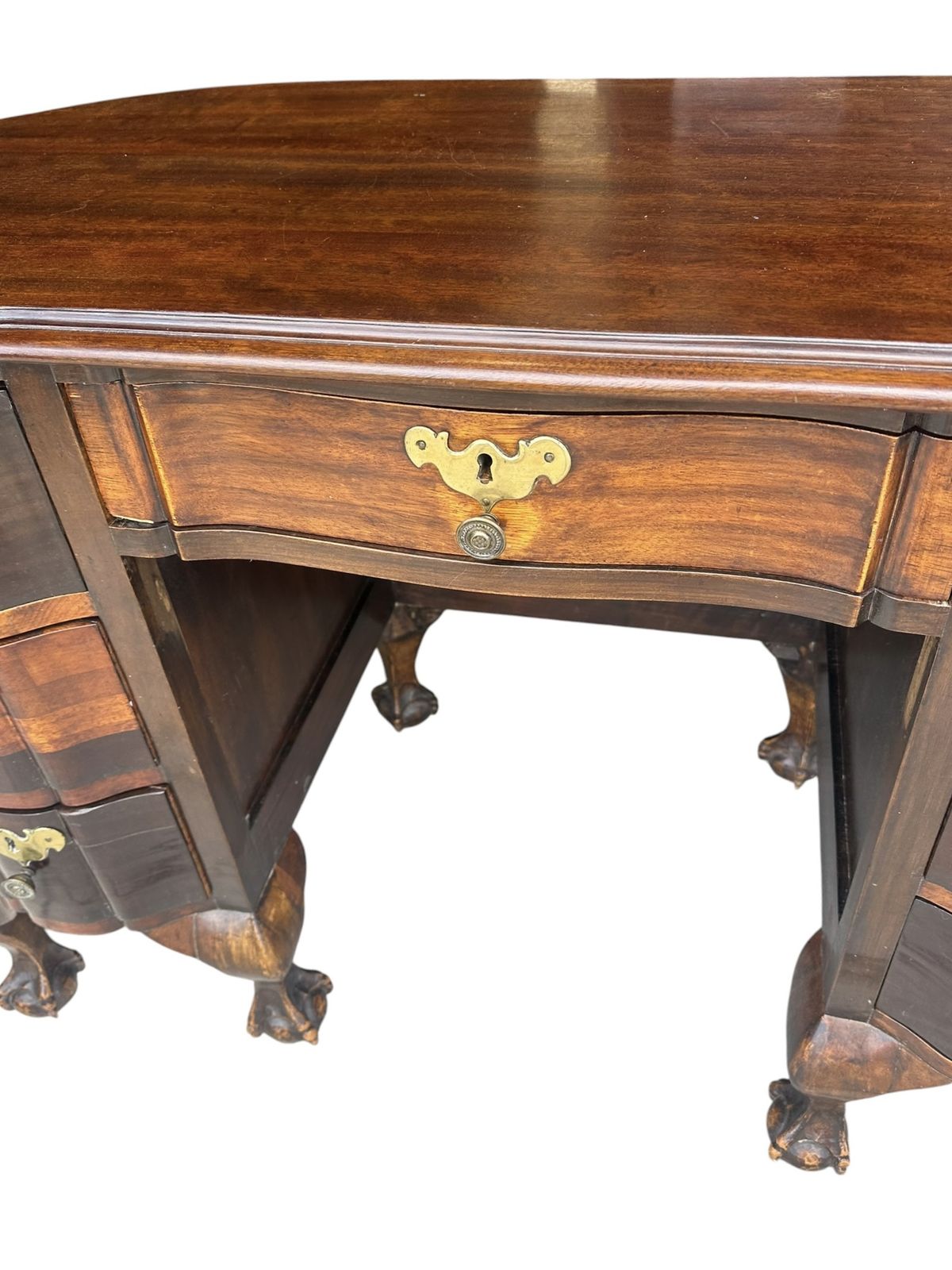 Antique Imbuia Serpentine Desk. photo Furniture