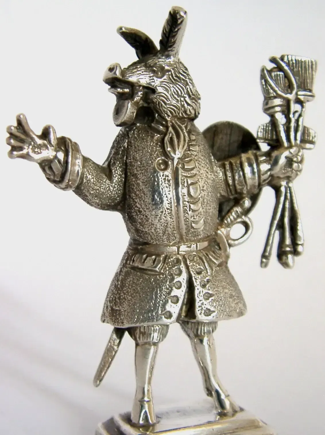 Rare 68g English Solid Cast Sterling Silver Trusty Servant Figure 1898 Antique photo for sale