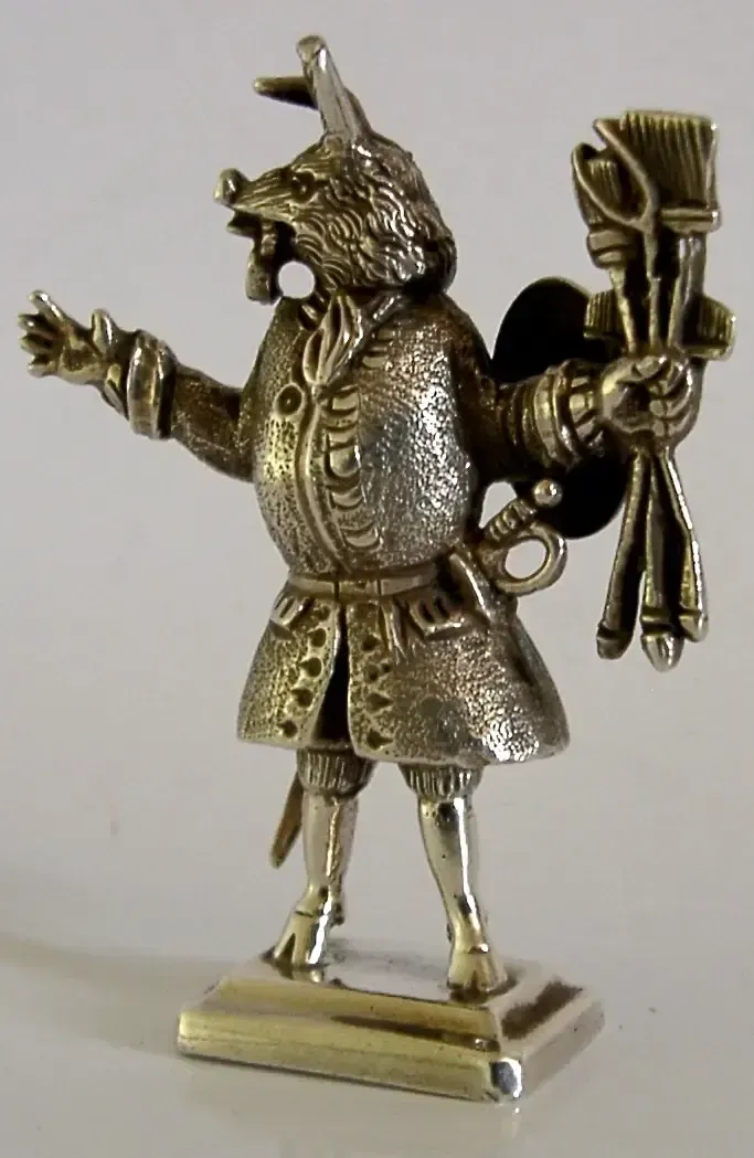 Rare 68g English Solid Cast Sterling Silver Trusty Servant Figure 1898 Antique photo Art