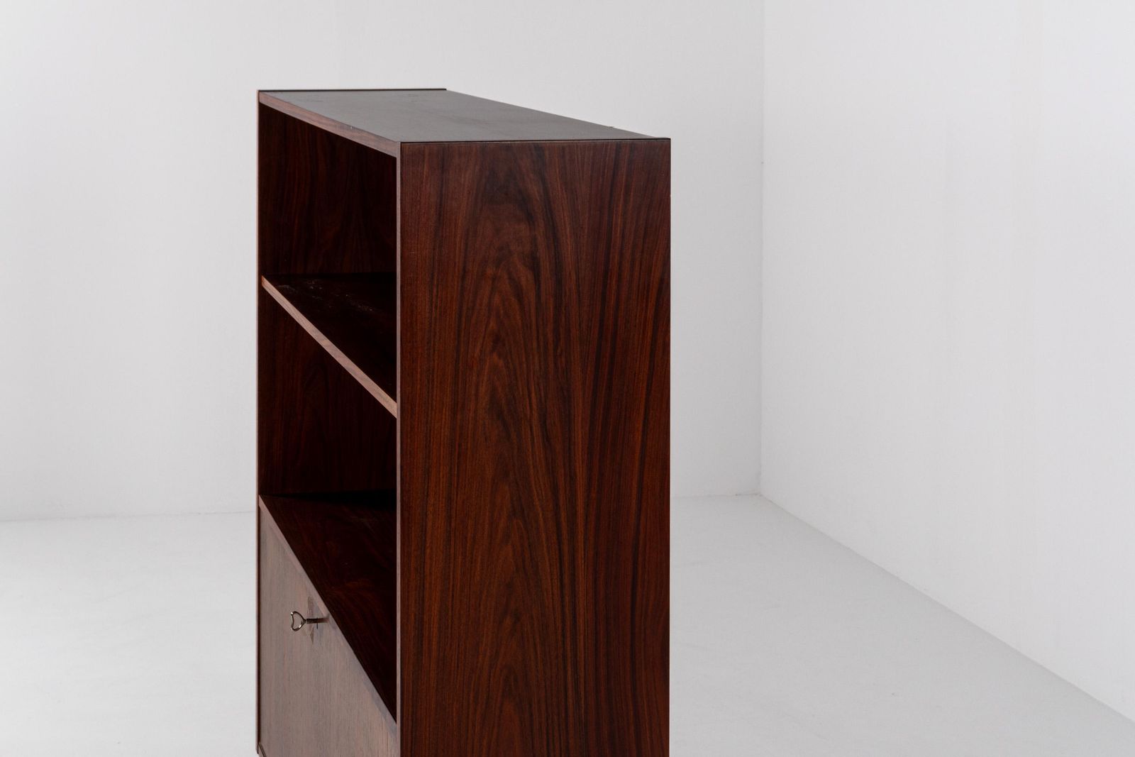 Danish Mid Century Rosewood Bookcase Cabinet With Drop Down Compartment, 1960s photo Furniture