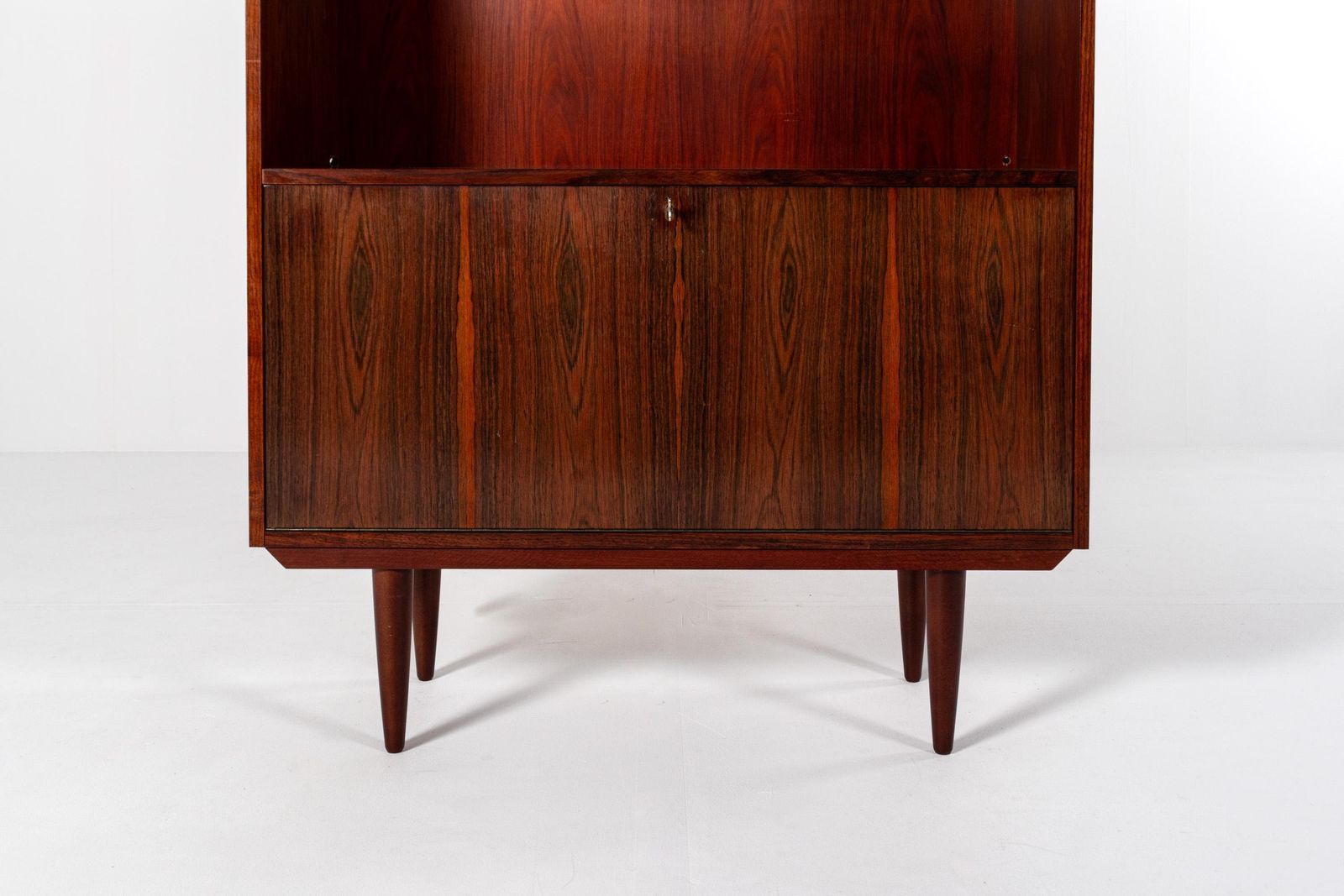 Danish Mid Century Rosewood Bookcase Cabinet With Drop Down Compartment, 1960s photo 858.0