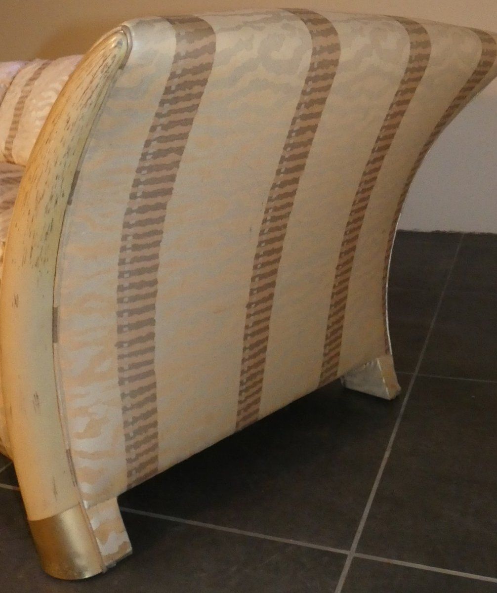 Colonial Style Sofa And Armchair With Saber Shaped Resin Feet, Italy, 1970s, Set Of 2 photo vintage