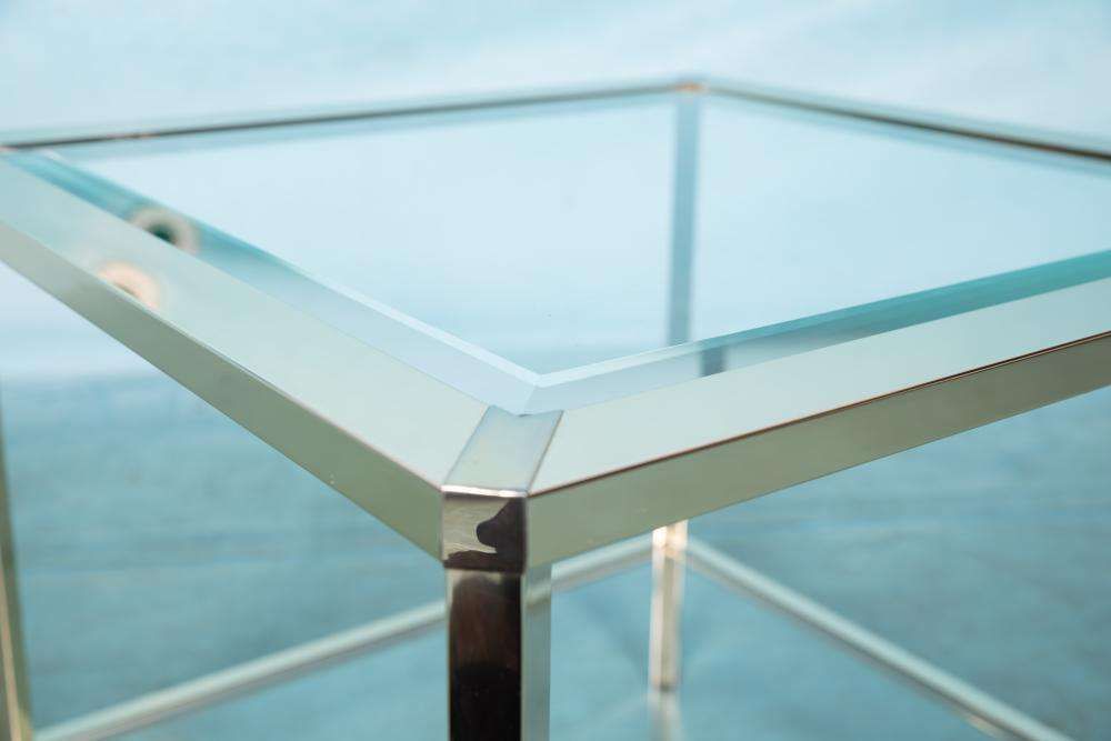 Minimalist Coffee Table Brass Glass Regency Coffee Table 70s photo vintage