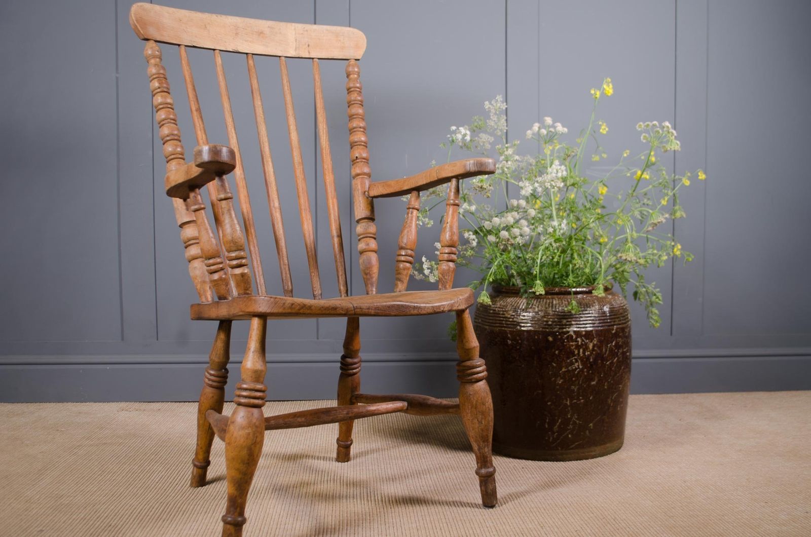 Antique Bobbin Turned Carver Chair photo Furniture