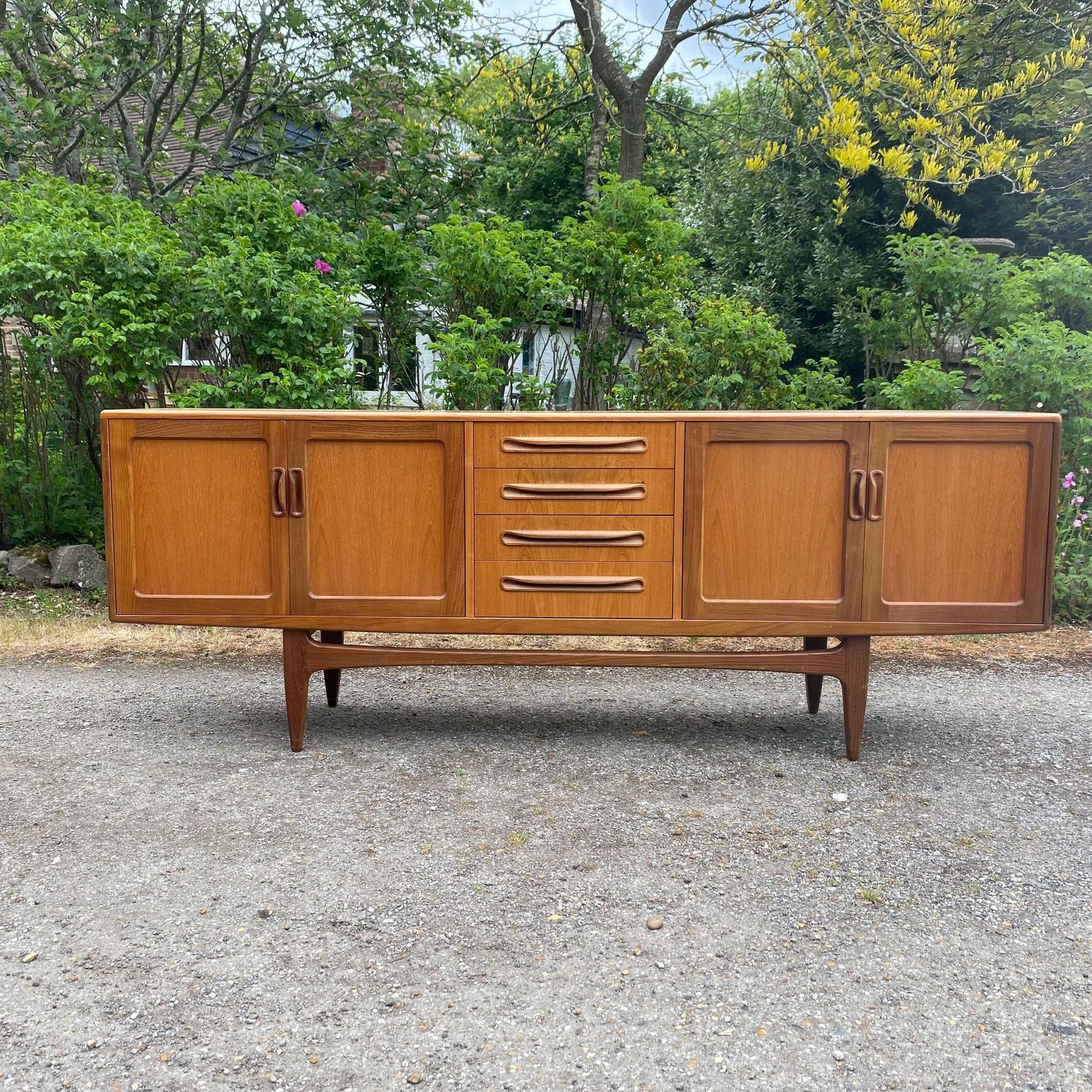 Matched Pair Of G Plan Mid Century Modern Blonde Fresco Sideboards By Gomme photo vinterior