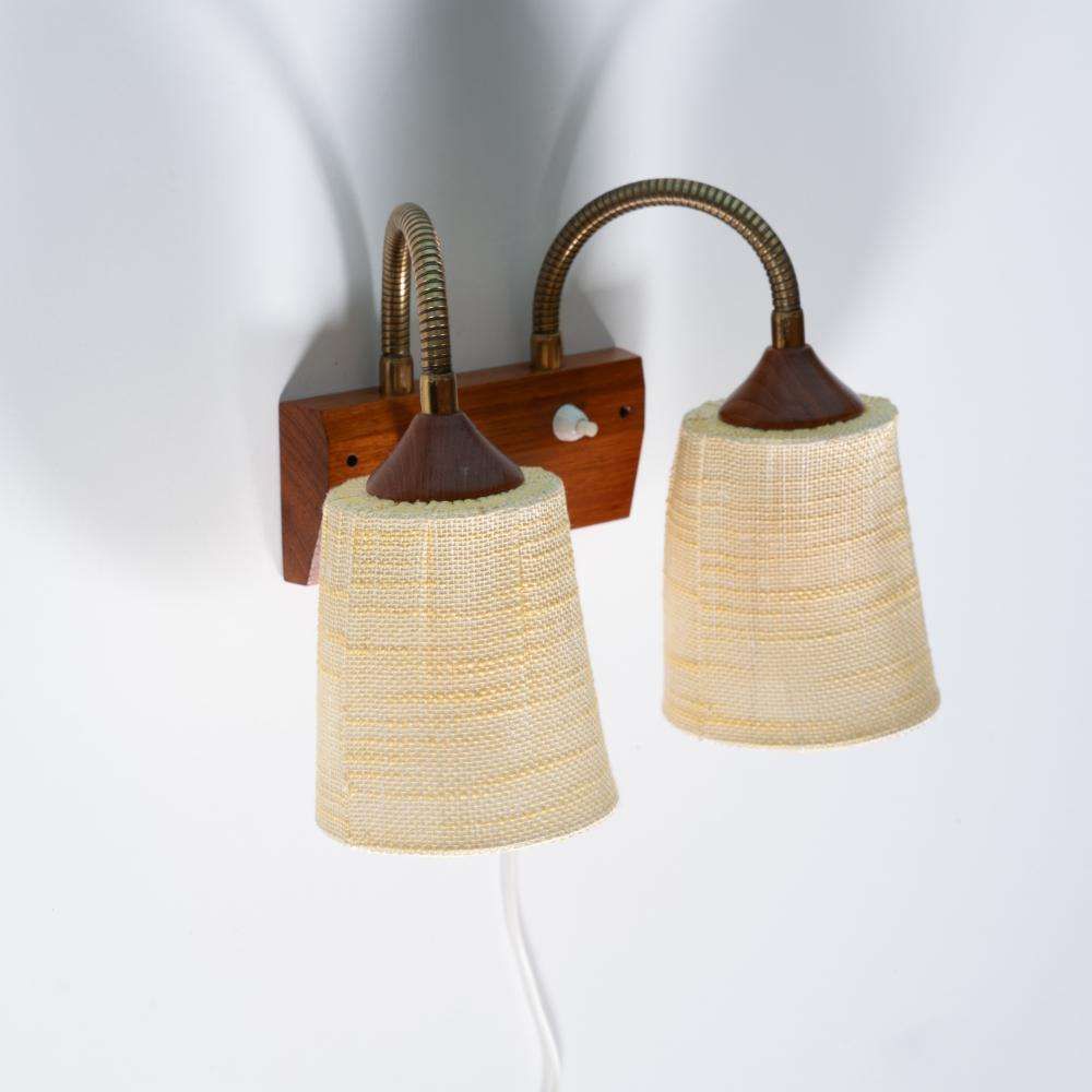 Vintage Teak Wall Lamp Bedside Wall Lamp Sweden 60s