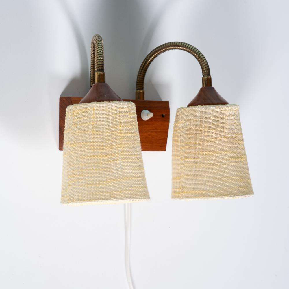Vintage Teak Wall Lamp Bedside Wall Lamp Sweden 60s photo furniture