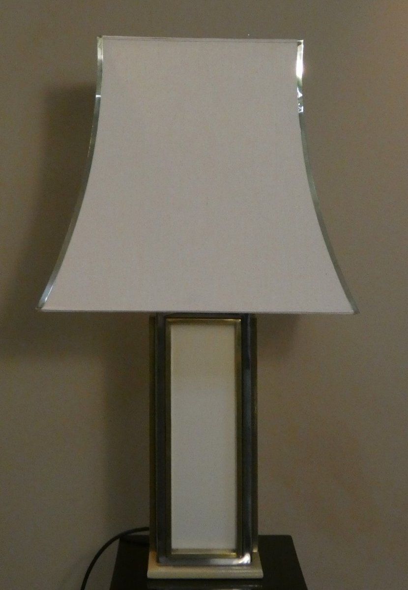 Brass, Steel, And Acrylic Glass Table Lamp, Italy, 1970s photo furniture