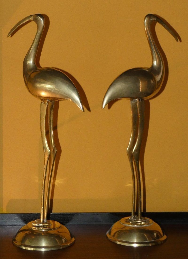 Brass Ibis Sculptures, France, 1960s, Set Of 2 photo vinterior