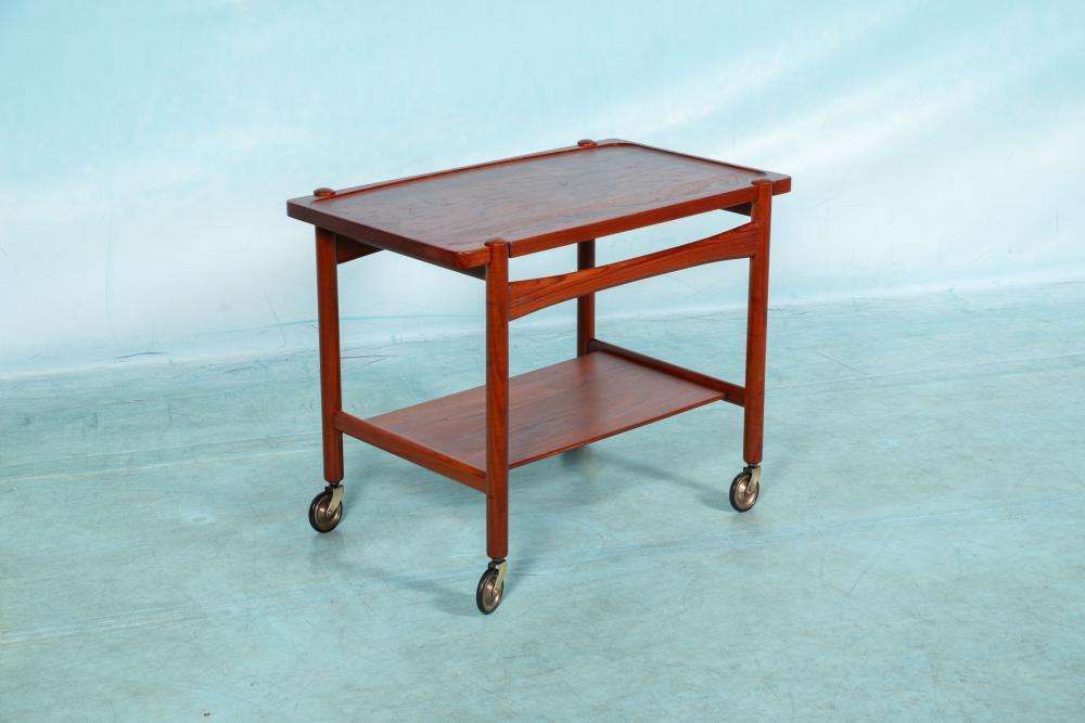 Vintage Teak Serving Trolley, Danish Design Bar Cart Wegner photo buy