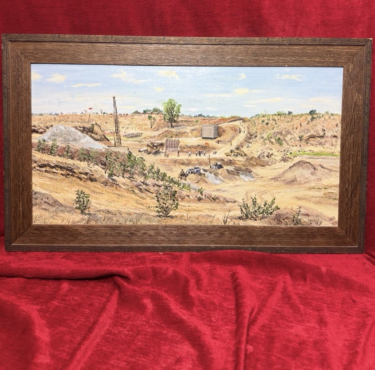 21stc South African Blantyre Gold Mining Operation In Landscape Oil Painting photo Art