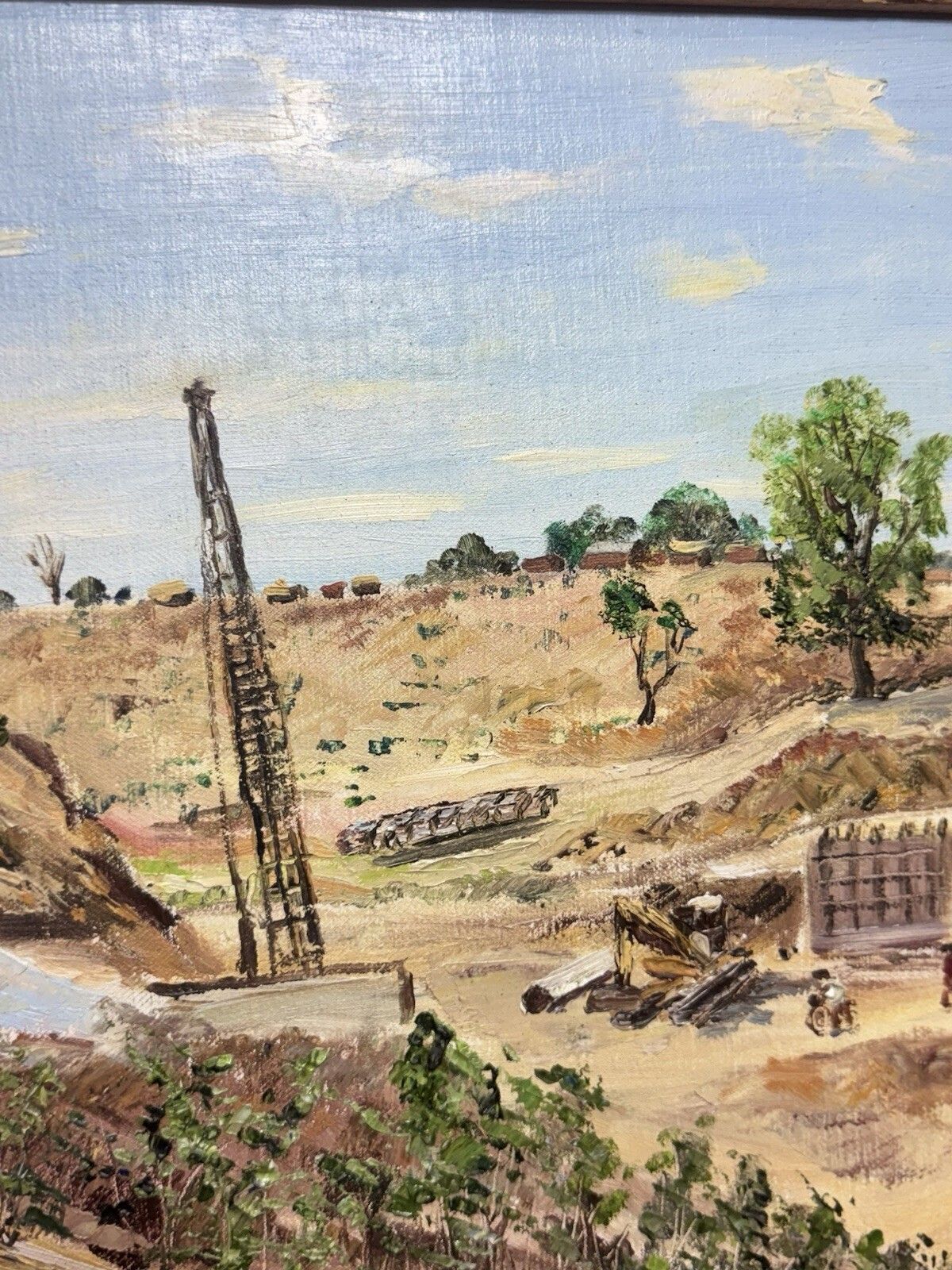Art 21stc South African Blantyre Gold Mining Operation In Landscape Oil Painting photo