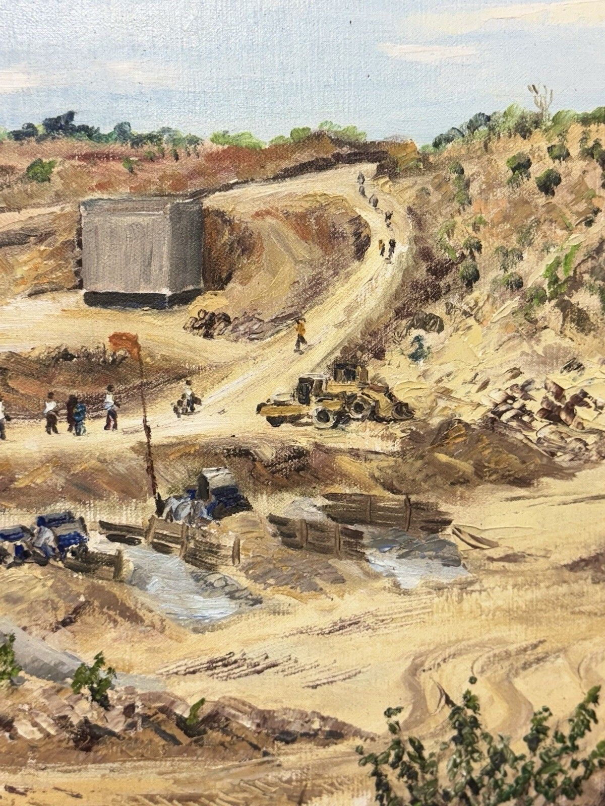 photo vinterior 21stc South African Blantyre Gold Mining Operation In Landscape Oil Painting