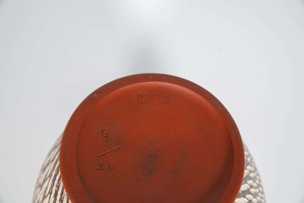 86.0 Vintage Wekara Sgraffito Vaas, Minimalistische Keramische Vaas photo