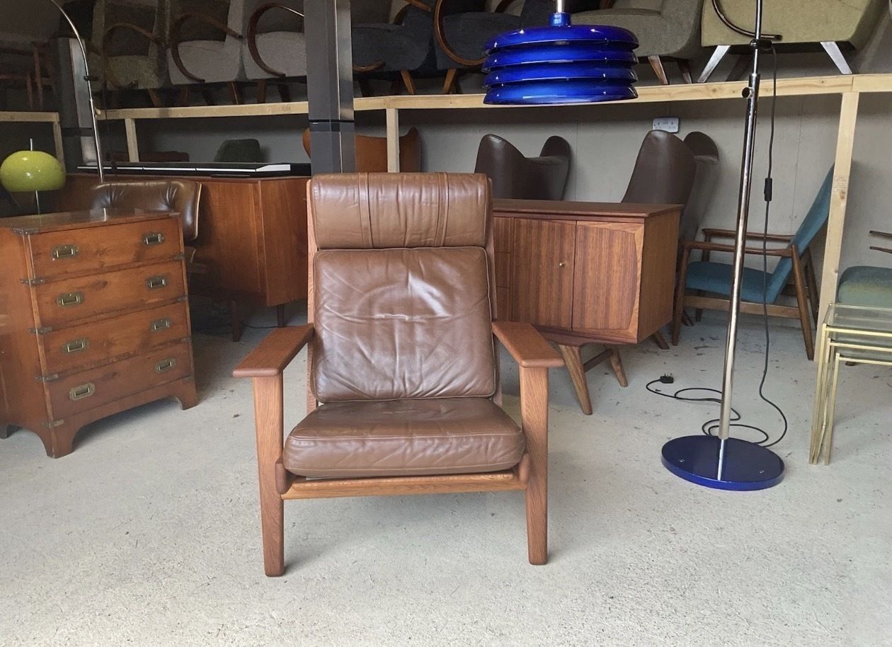 Hans Wegner Ge290 Teak High Backed Armchair For Getama Of Denmark Mid Century photo vinterior
