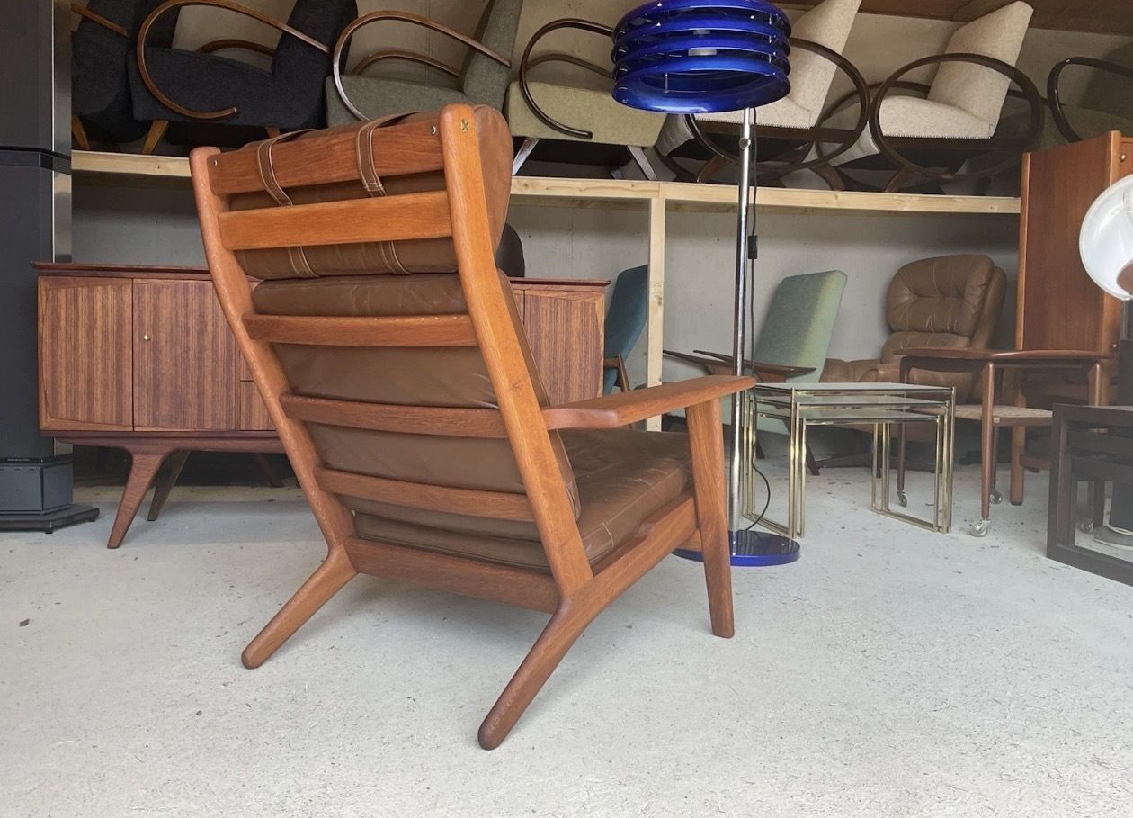 photo vinterior Hans Wegner Ge290 Teak High Backed Armchair For Getama Of Denmark Mid Century