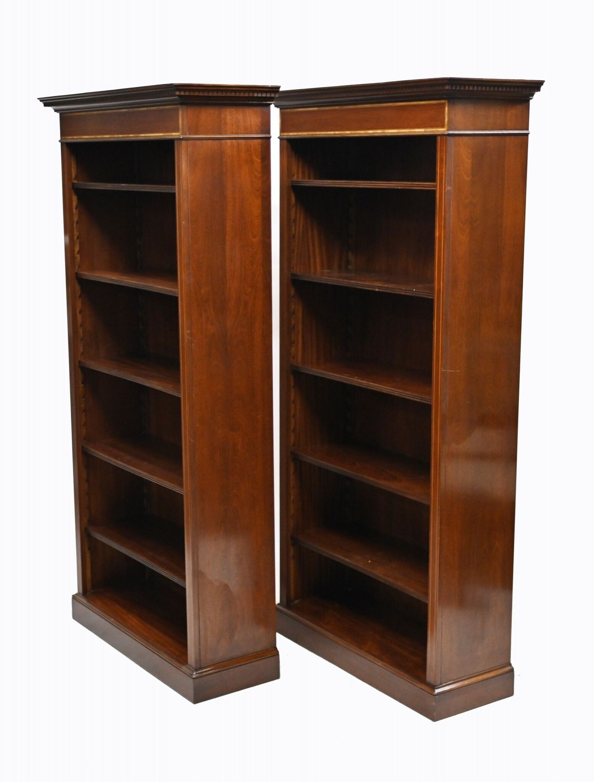 Pair Mahogany Bookcases Open Front Sheraton Bespoke. photo furniture