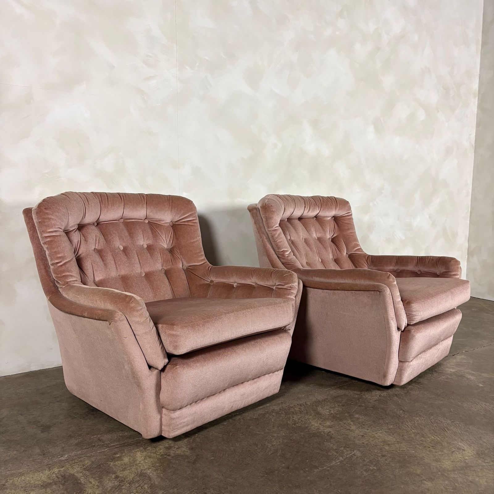 Mid Century Armchair Blush Pink Retro Mcm photo for sale