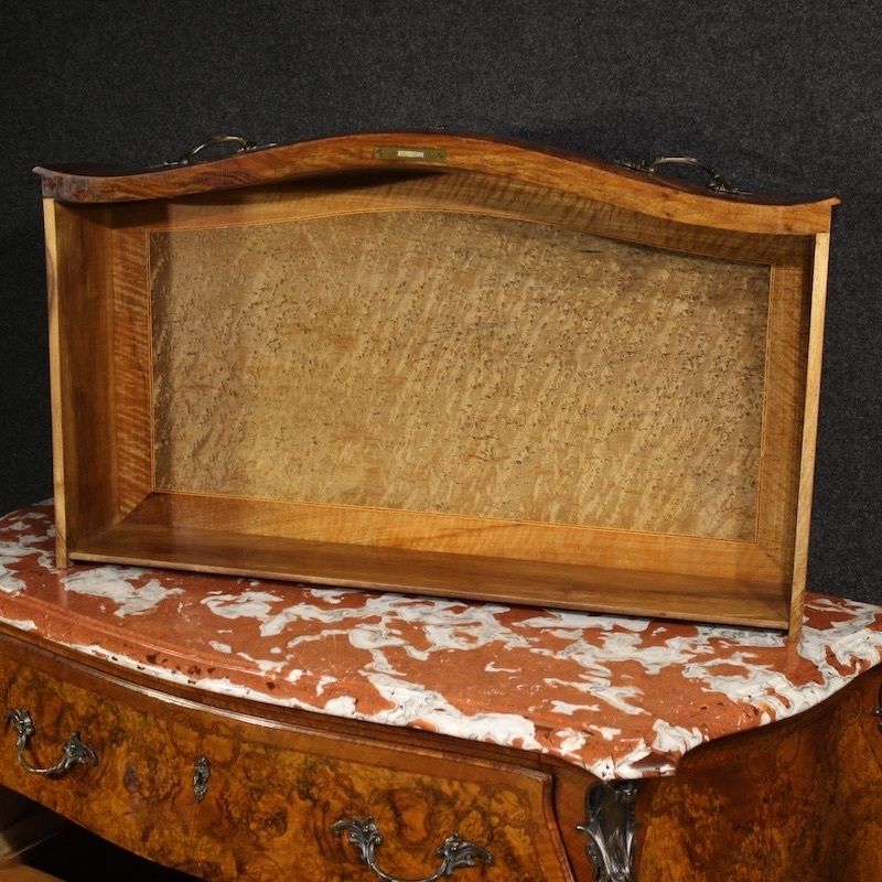 Lombard Inlaid Dresser In Louis XV Style With Marble Top photo vintage