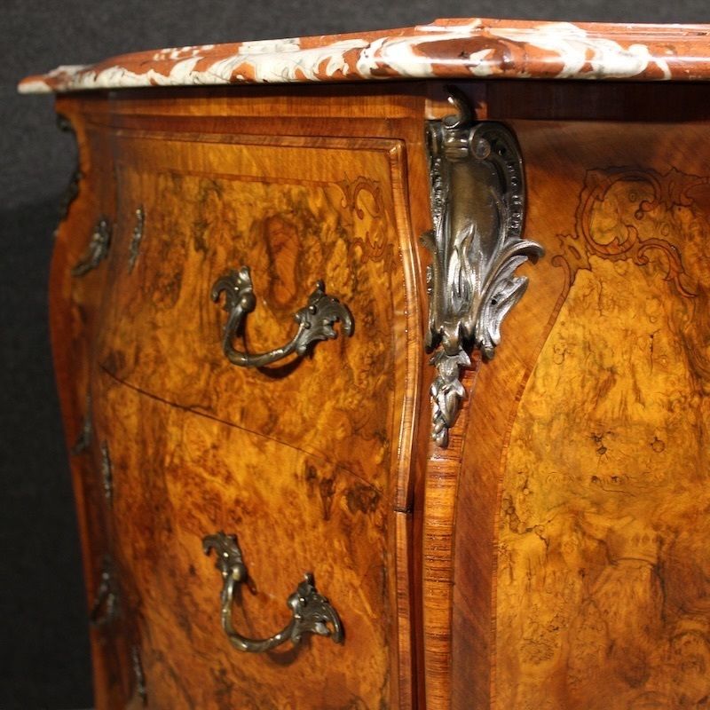 photo for sale Lombard Inlaid Dresser In Louis XV Style With Marble Top