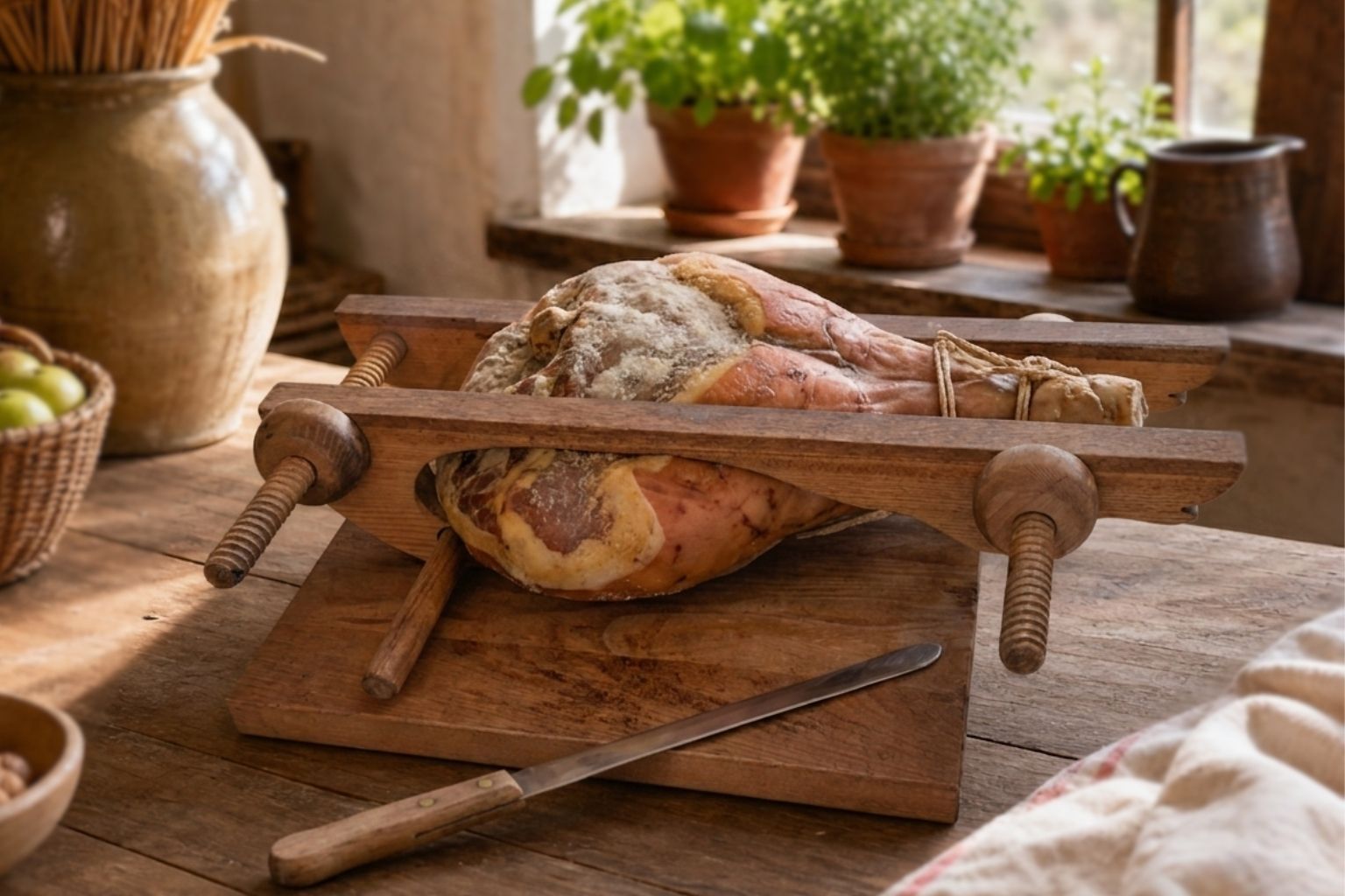 Morsa Per Prosciutto In Legno Massiccio – Artigianato Tradizionale