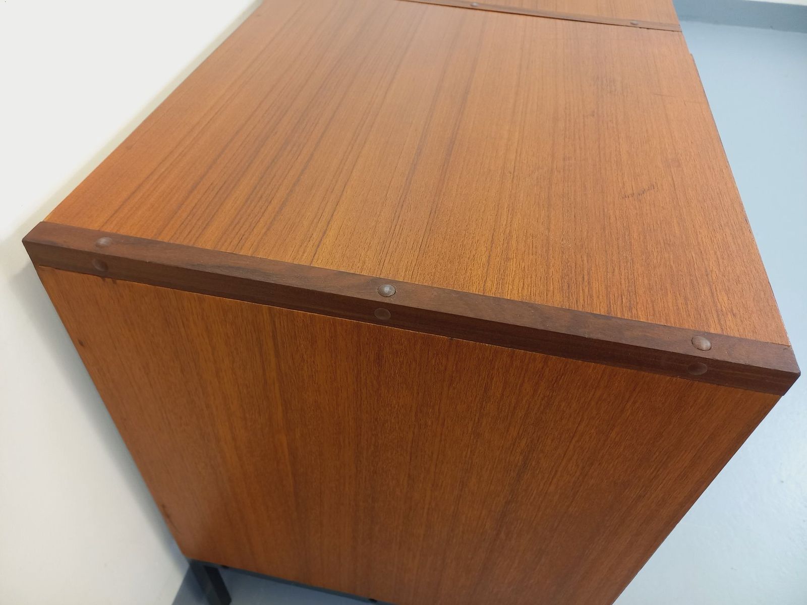 photo buy Small Modernist Sideboard By Arp Minvielle In Teak And Black Metal