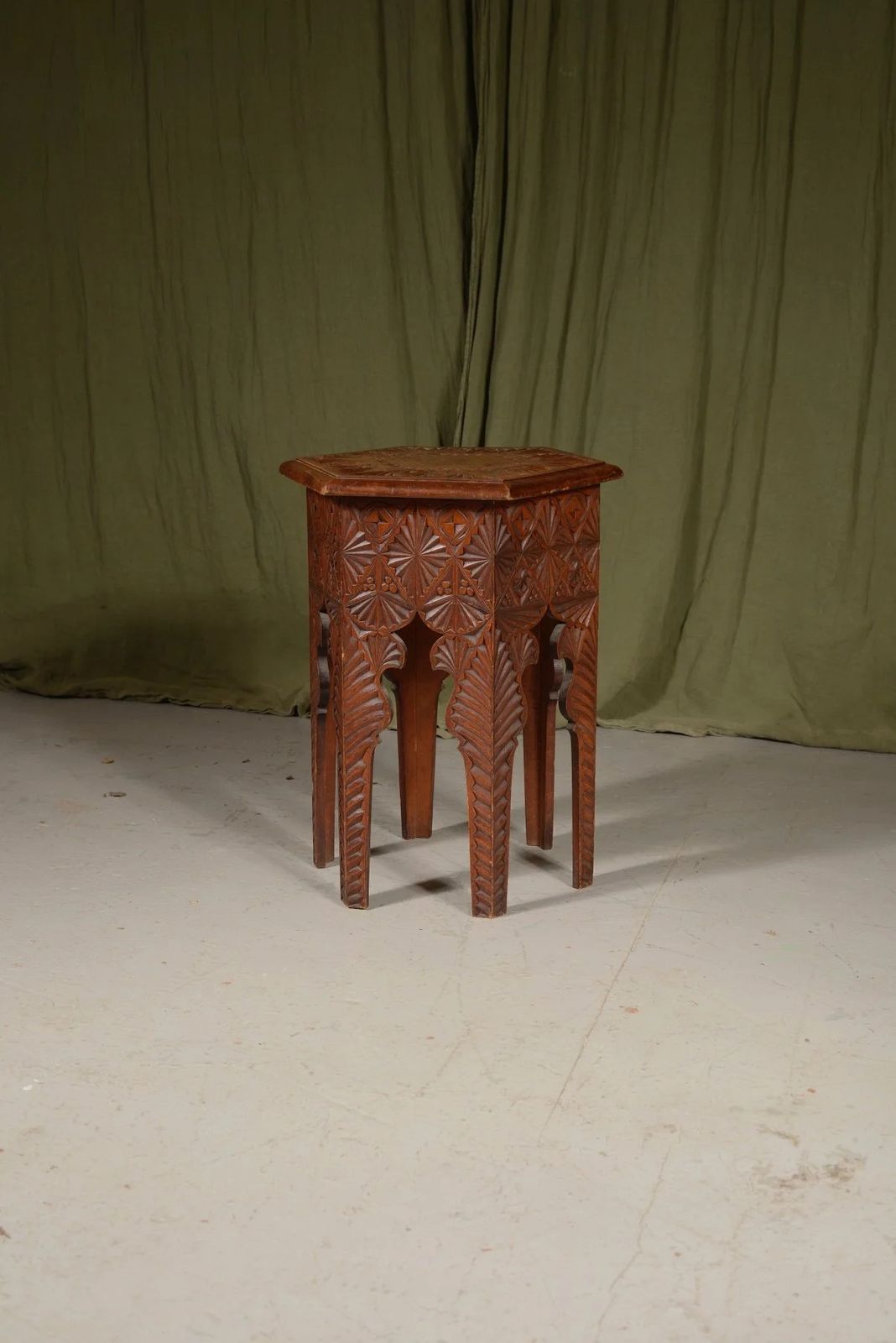 A Scottish Chip Carved Pine Octagonal Table   C.1900