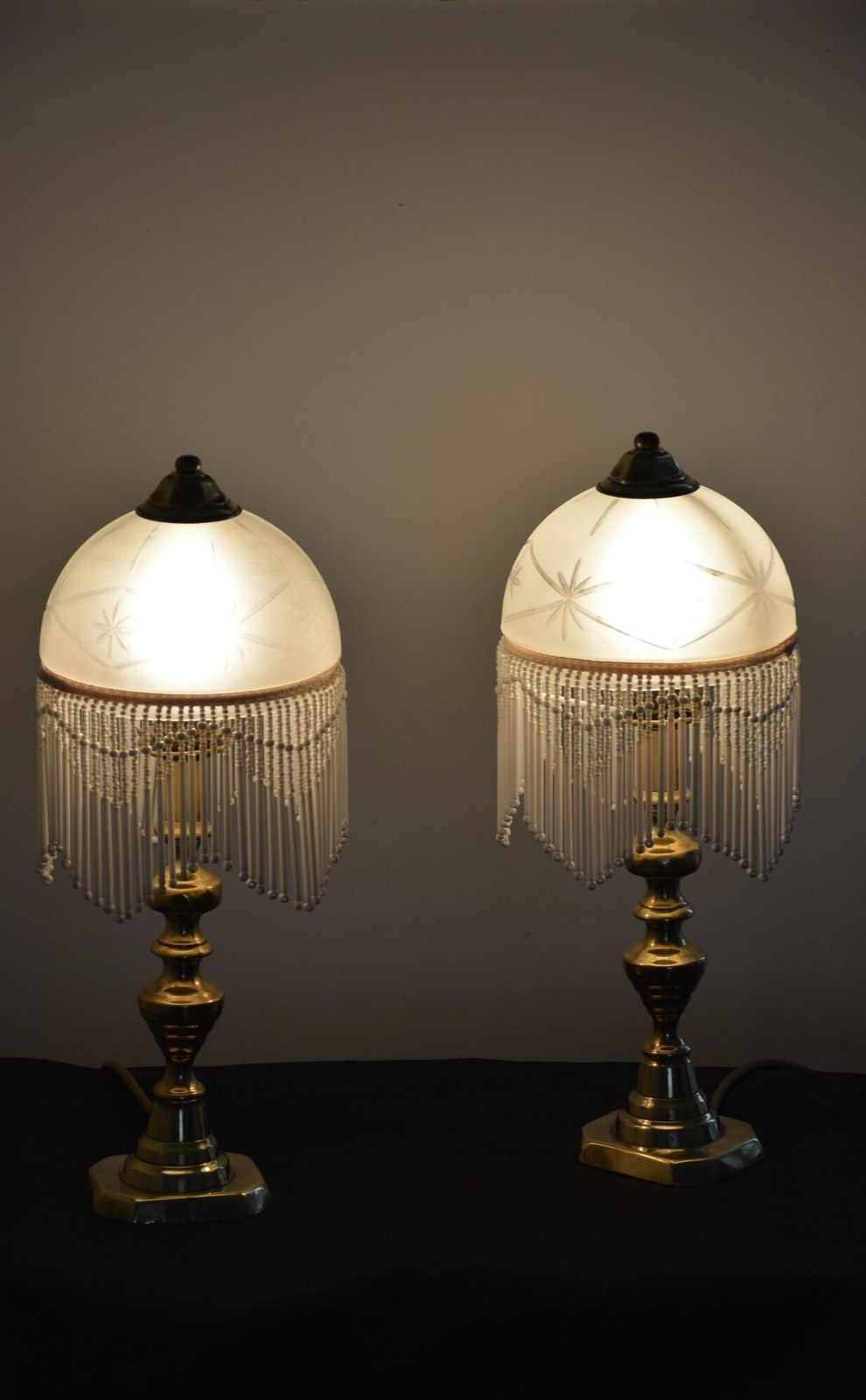 Pair Of Victorian Table Lamps In Brass.