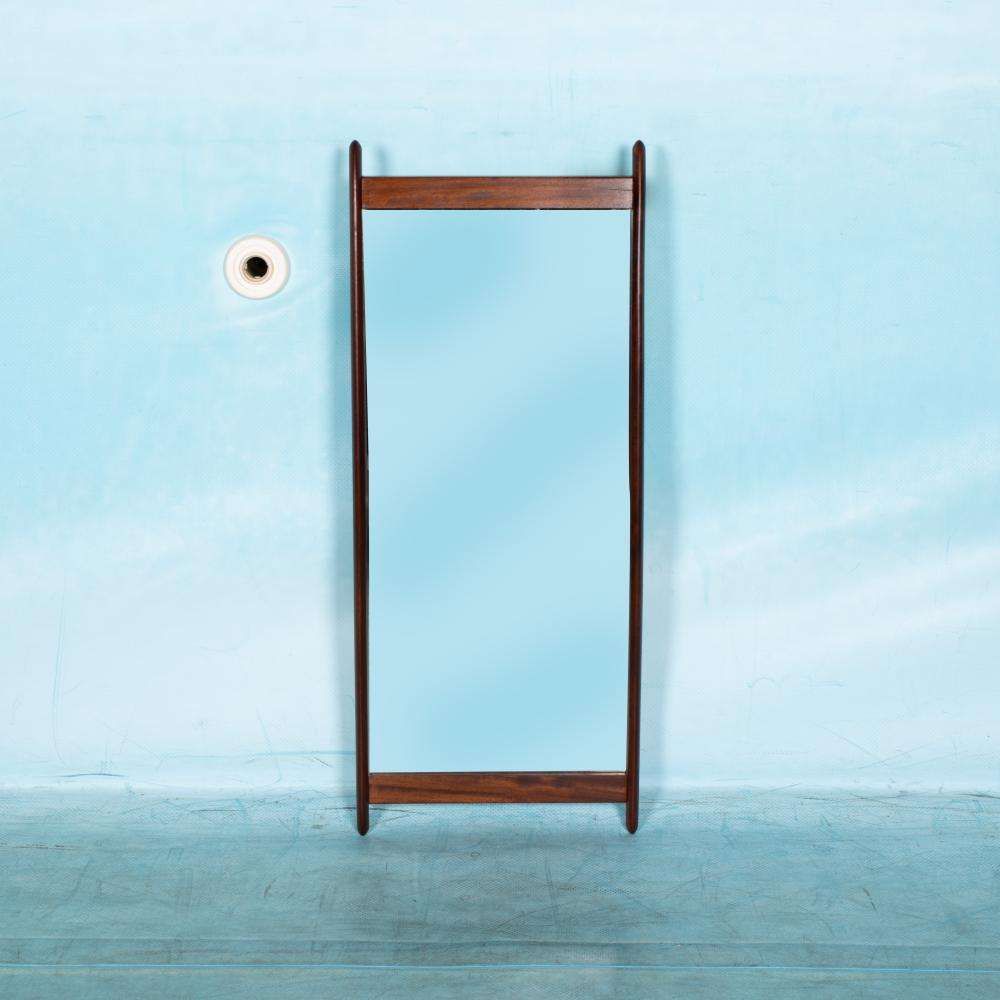 Scandinavian Teak Mirror From The Sixties photo vinterior