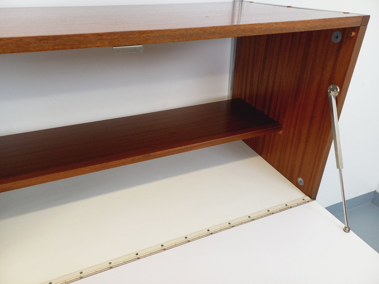 Furniture Arp Minvielle Wall Mounted Bookcase With Mahogany And Aluminum Secretary Desk photo