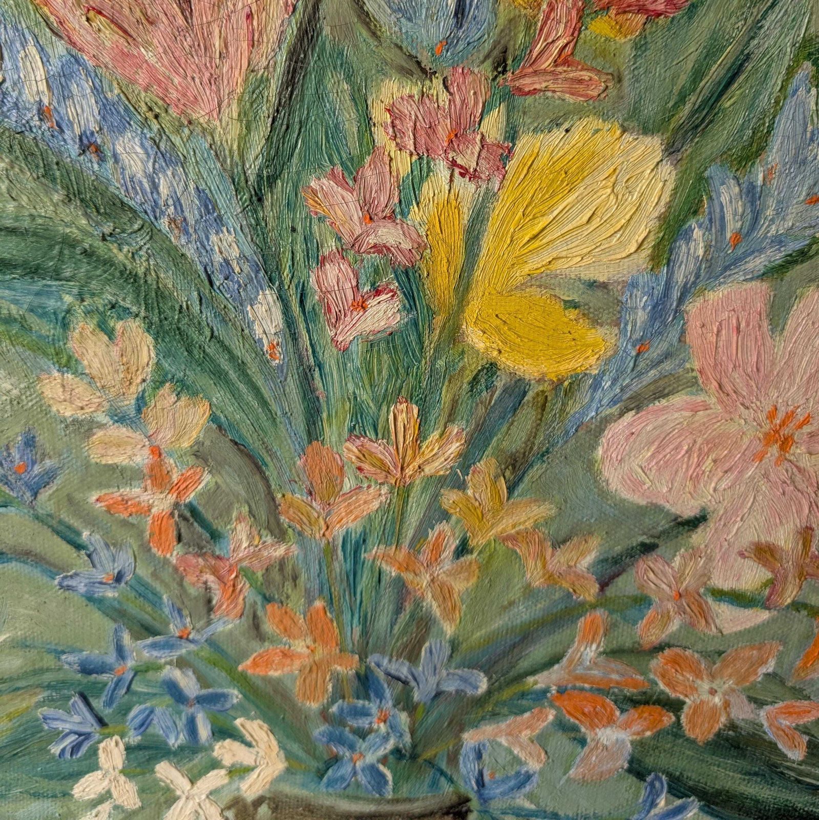 Mid Century Impressionist Floral Oil Painting photo 145.0