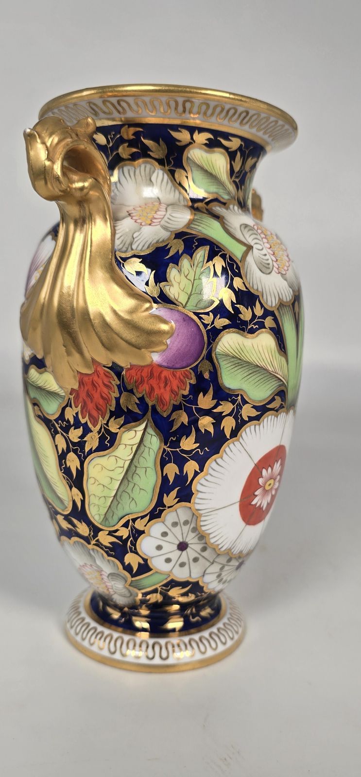 19th Century Hand Painted Spode China Vase Circa 1890, English photo vintage