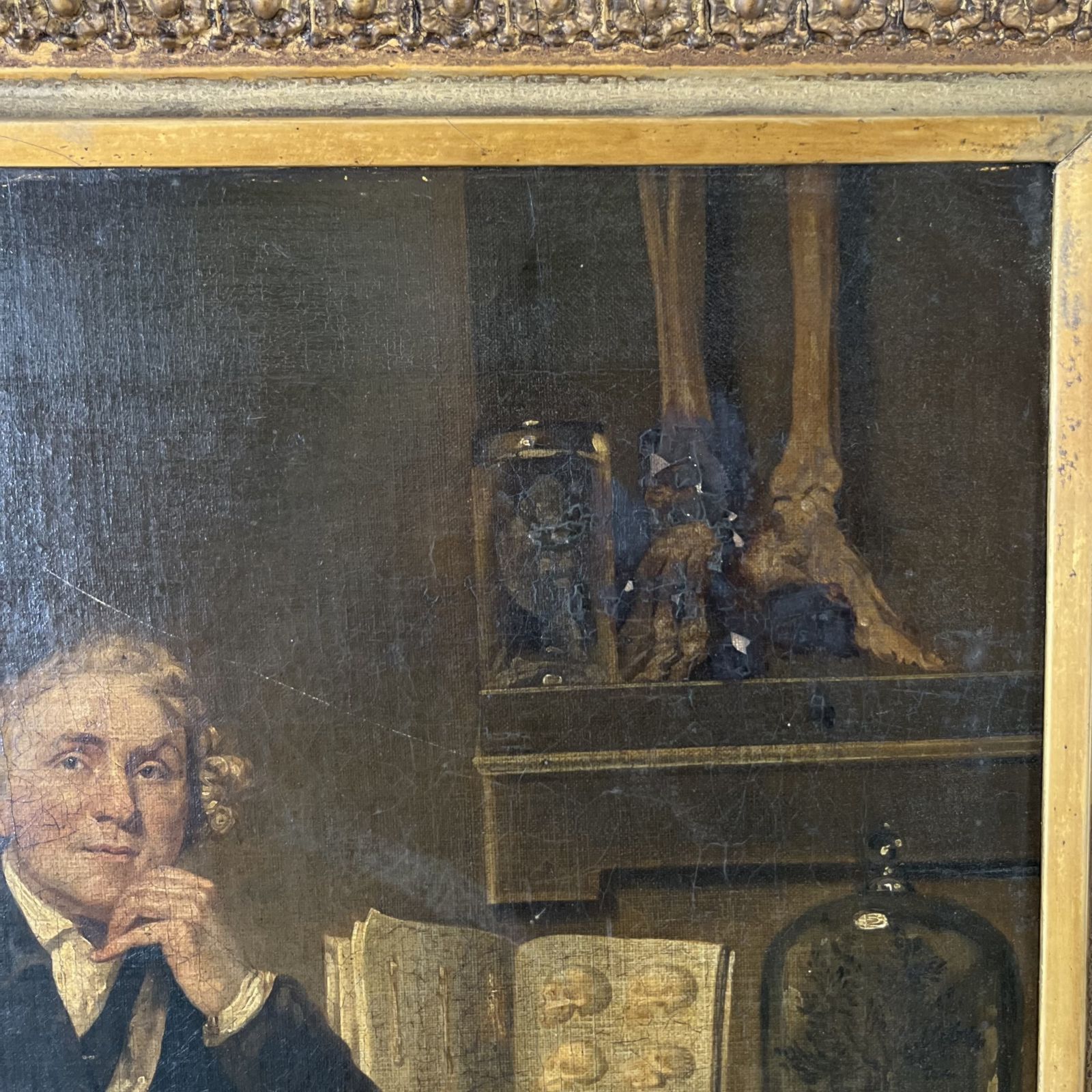 Antique Oil On Canvas Portrait Of John Hunter photo for sale
