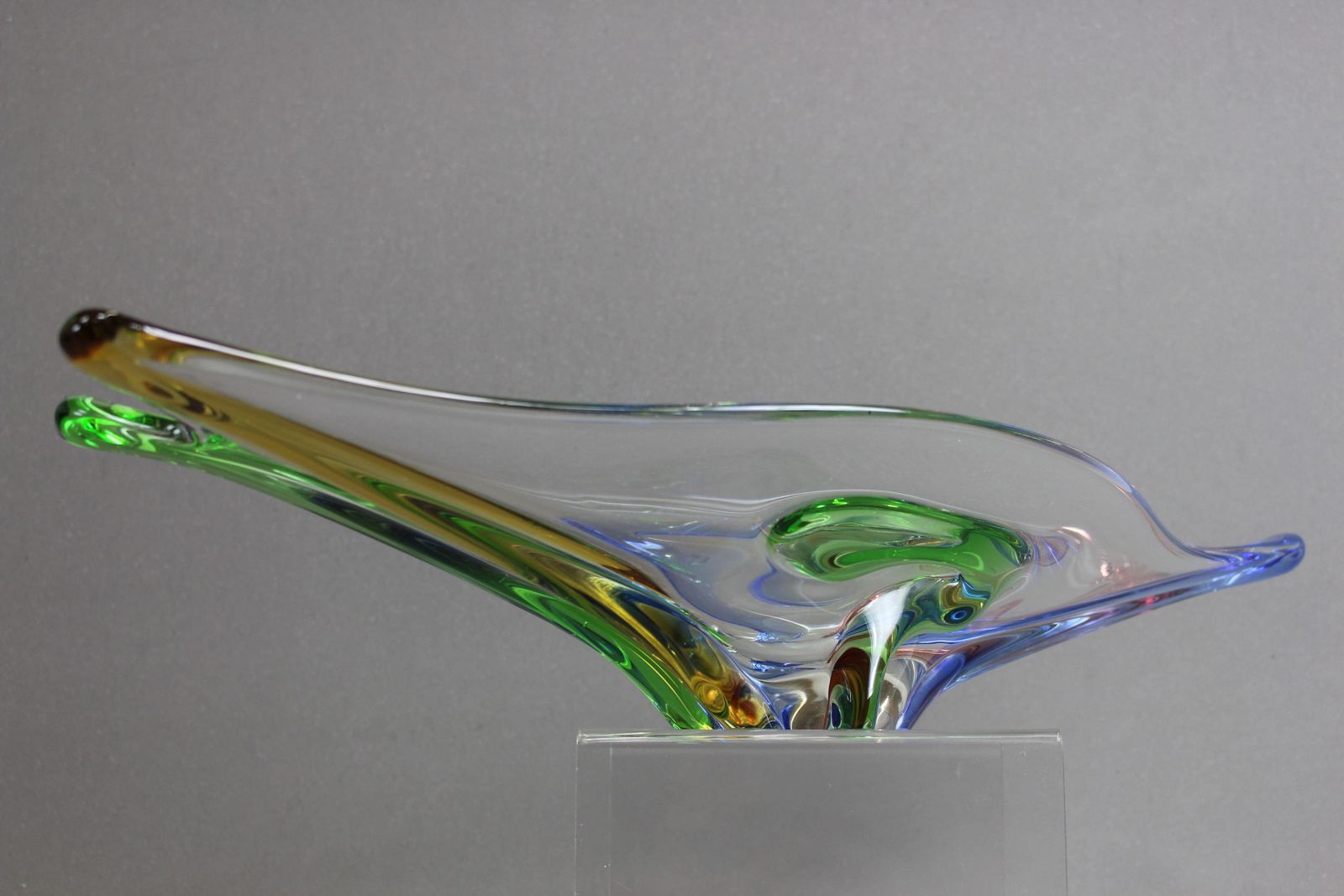 Czech Art Glass Large Rhapsody Bowl By Frantisek Zemek