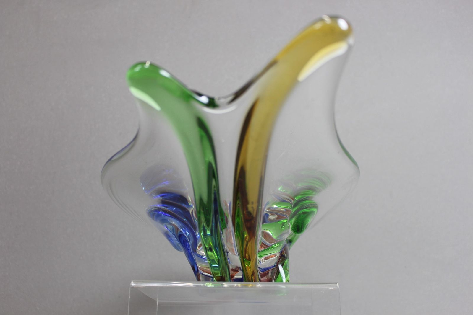 Czech Art Glass Large Rhapsody Bowl By Frantisek Zemek photo for sale
