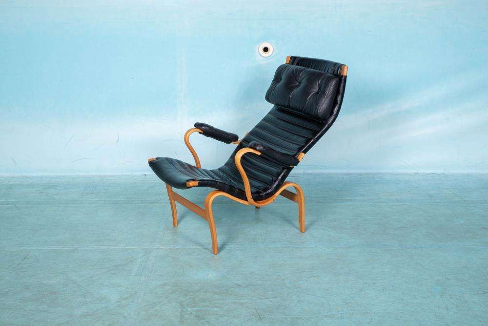 photo vintage Design Lounge Fauteuil & Ottoman 70s Bruno Mathsson Pernilla