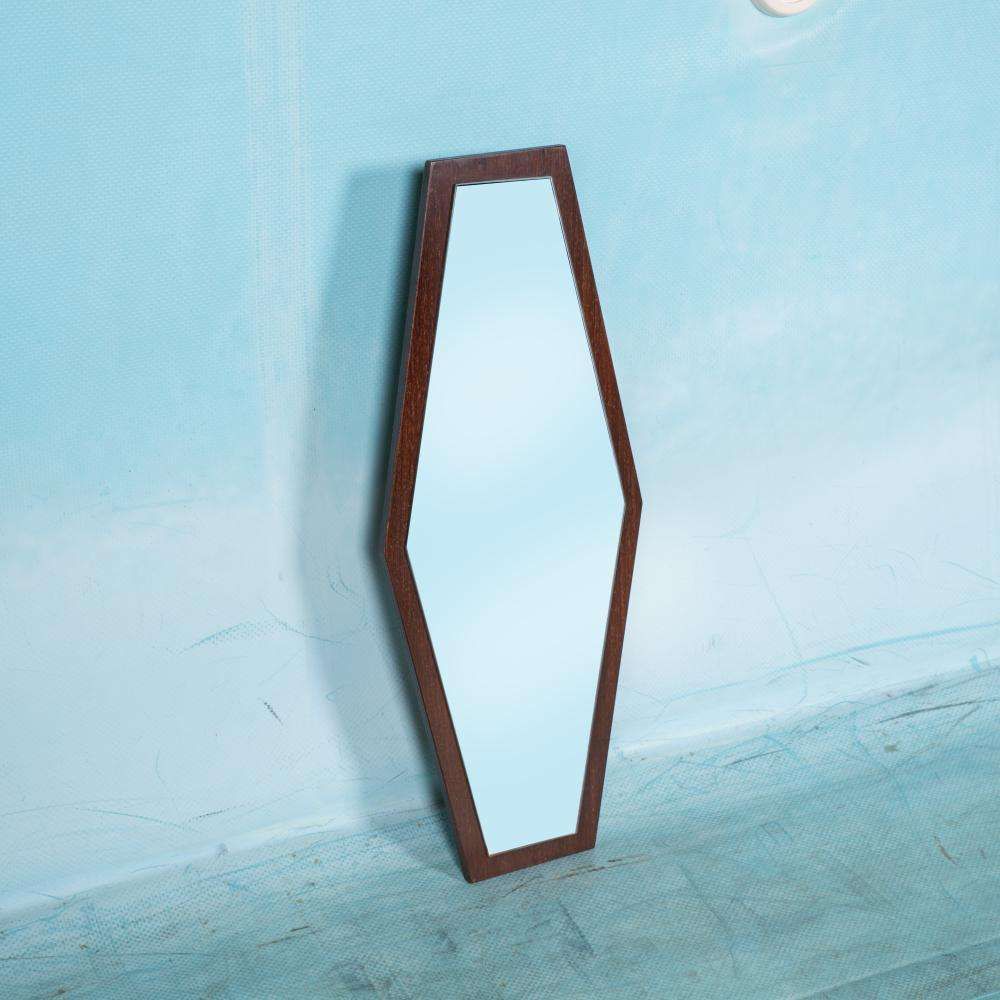 Hexacon Art Deco Spiegel Jaren 1950 Vintage Spiegel Wenge