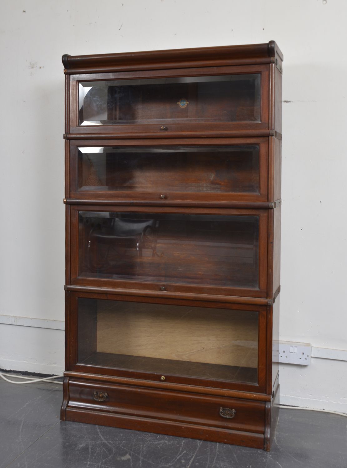 Set Of 4 Antique Mahogany Globe Wernicke Barristers Glazed Stacking Bookcase Cabinet Of Curiosities Uk photo for sale