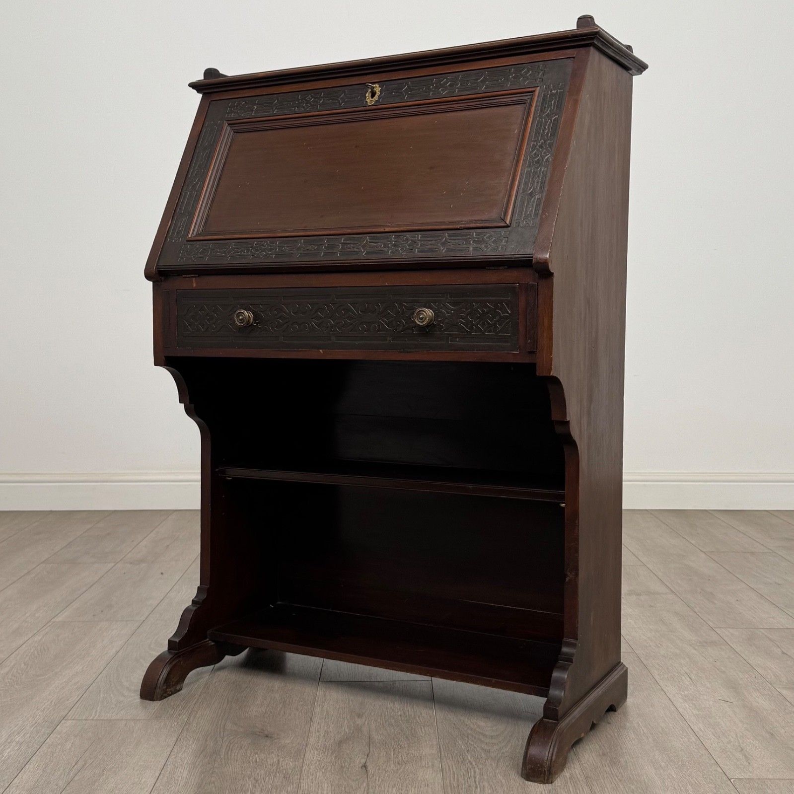 Antique 20th Century Chippendale Style Bureau In Mahogany ( Af 5617 ) photo for sale