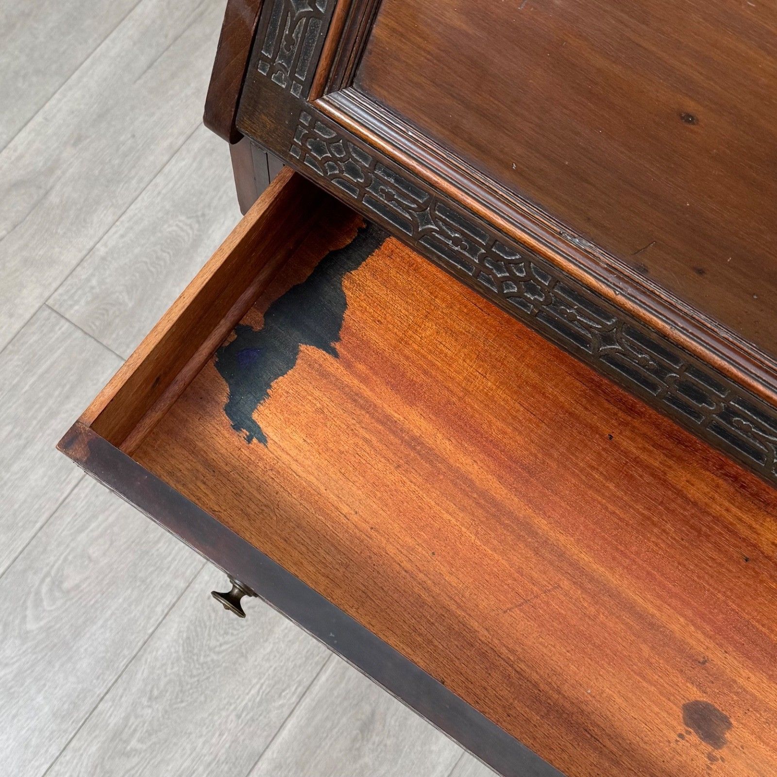 photo buy Antique 20th Century Chippendale Style Bureau In Mahogany ( Af 5617 )