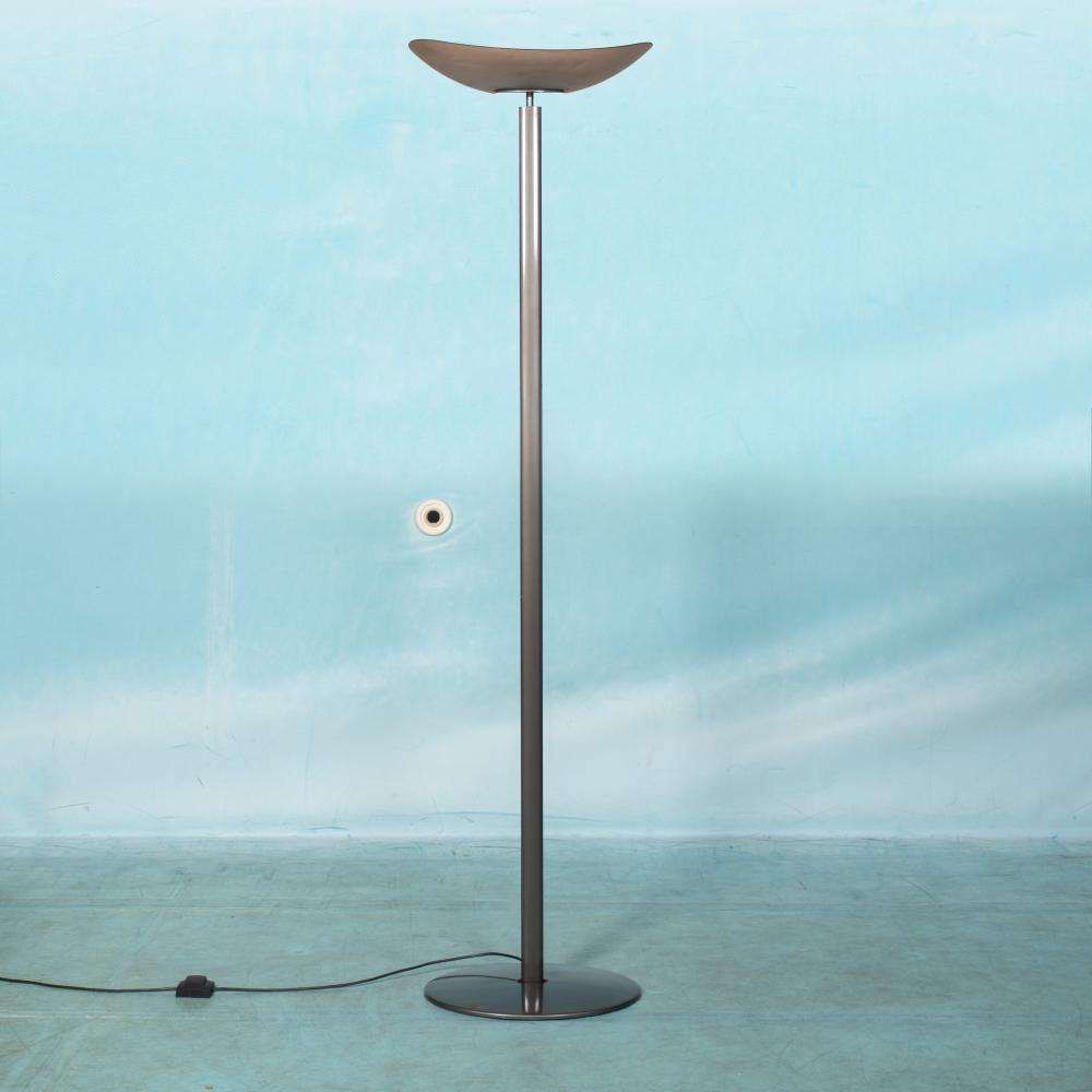 Vintage Artemide Glazen Vloerlamp, Minimalistische Uplighter Jaren 80