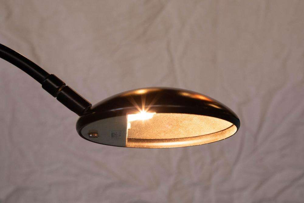 188.0 Space Age Arc Lamp Matte Black, Vintage Arc Lamp 70s photo