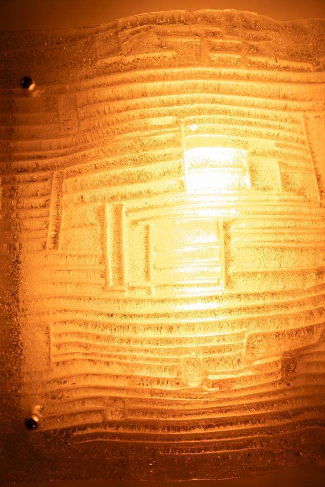 photo vinterior Space Age Plafondlamp Gebogen Glas, Vintage Glazen Wandlamp