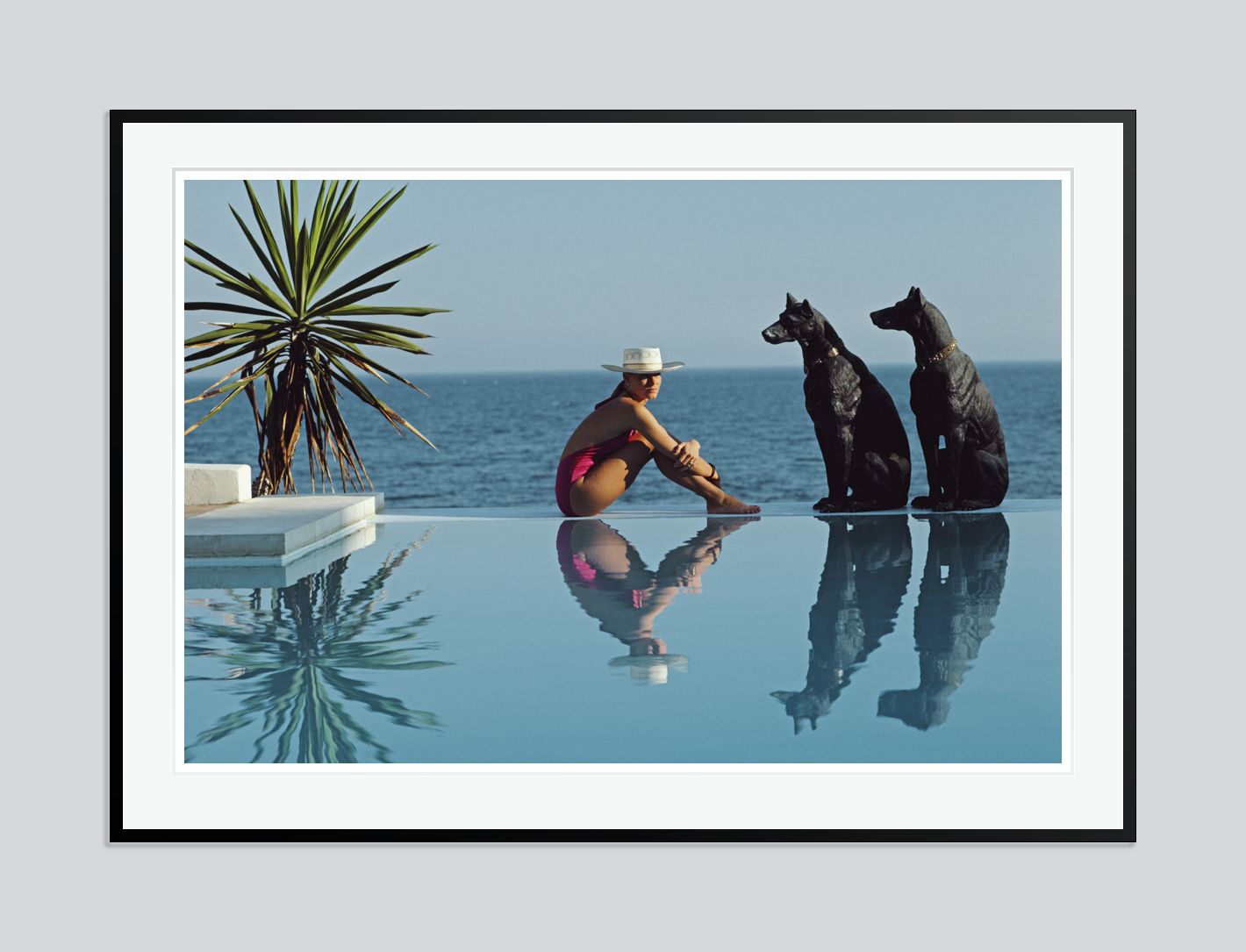 Slim Aarons 'Pantz Pool' Archival Pigment Print Framed In Black photo furniture