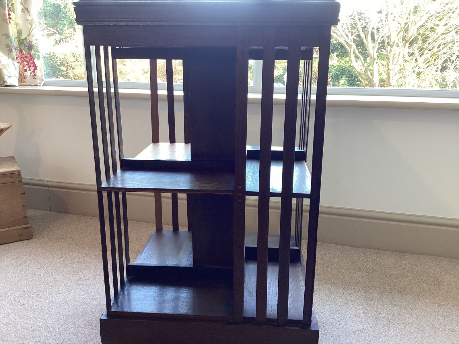 Edwardian Oak Revolving Bookcase photo vintage